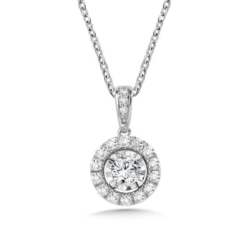 14K White Gold Diamond Star Classic Diamond Necklaces